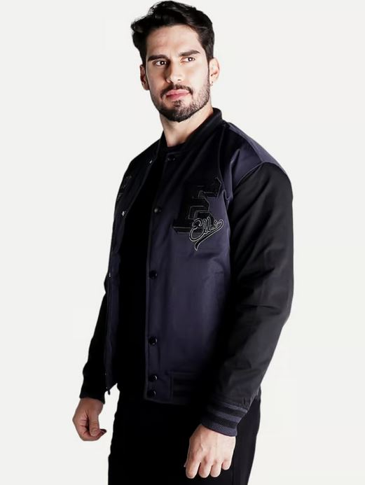 Jaqueta Puffer Ellus Baseball NY Patch Azul Marinho